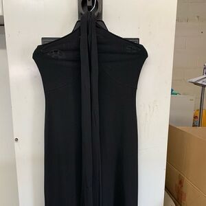 Q.U.E black dress small halter, sleeveless.